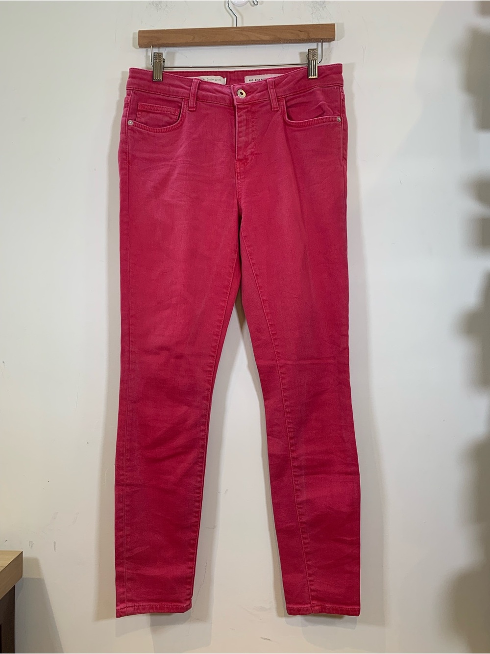 Pilcro and the Letterpress Anthropologie Mid-Rise Skinny Jeans Pink Size 28
